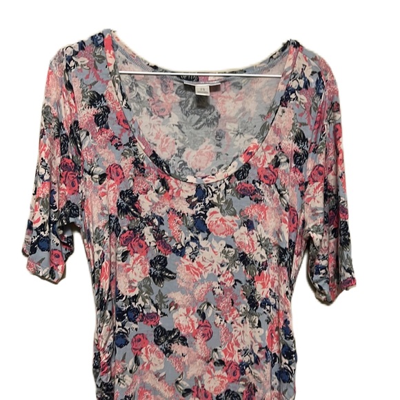 Motherhood Maternity,Floral Print, Scoop Neck, Stretch Sides Dress, Multi, Large - Picture 3 of 7